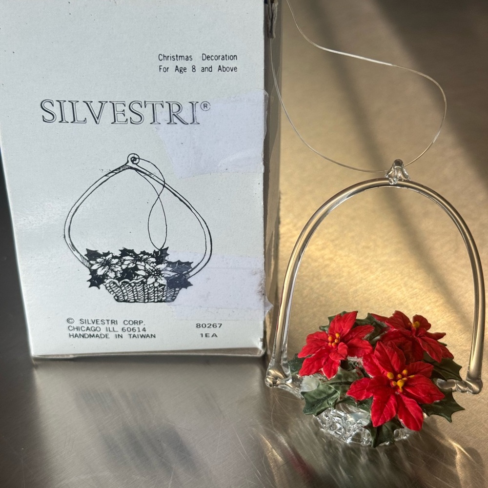 Silvestri Festive Poinsettia Ornament - Red and Green